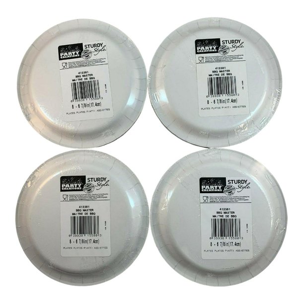 Grill Master Barbecue Party Paper Dessert Plates 6 7/8" 8 Ct Pkgs Lot of 4 USA - Picture 6 of 9